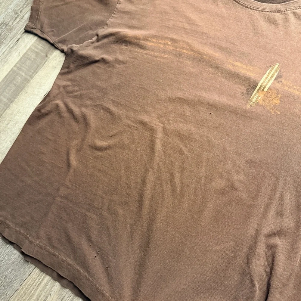 Boxy Surf Graphic Tee Brown Oversized Vintage Style - Picture 2 of 6